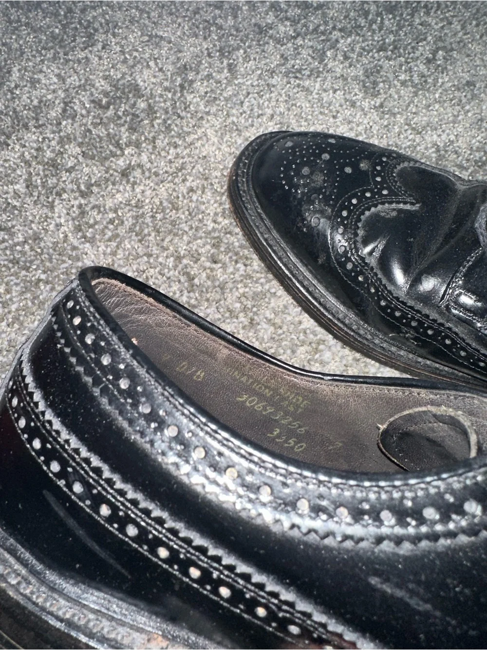 Leather Black Mens Wingtip Dress Shoes